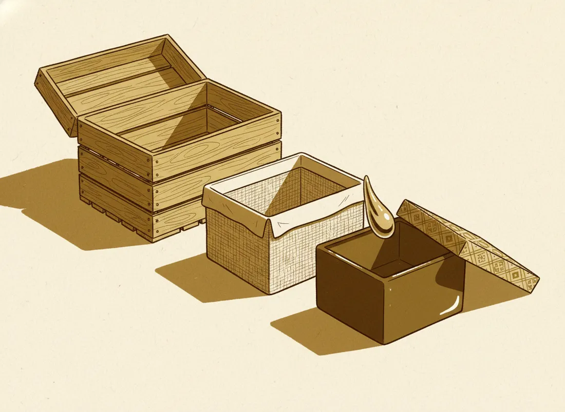 Three nested boxes labelled as working area, staging and repository