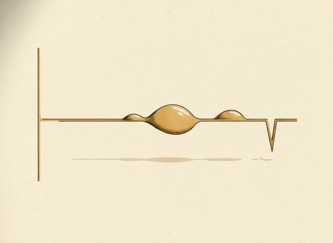Three force curves: smooth, with a bump, and with a bump plus a click